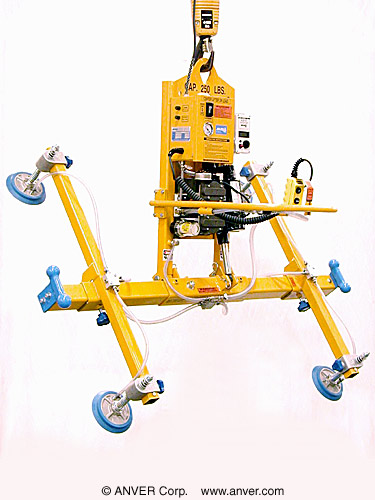 ANVER Four pad Electric Powered Vacuum Lifter with Powered Tilt